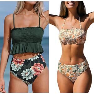 NWT CUPSHE Lot of 2 Bikinis Two Piece Swimsuit 2-PC Bathing Suit Bundle Size M